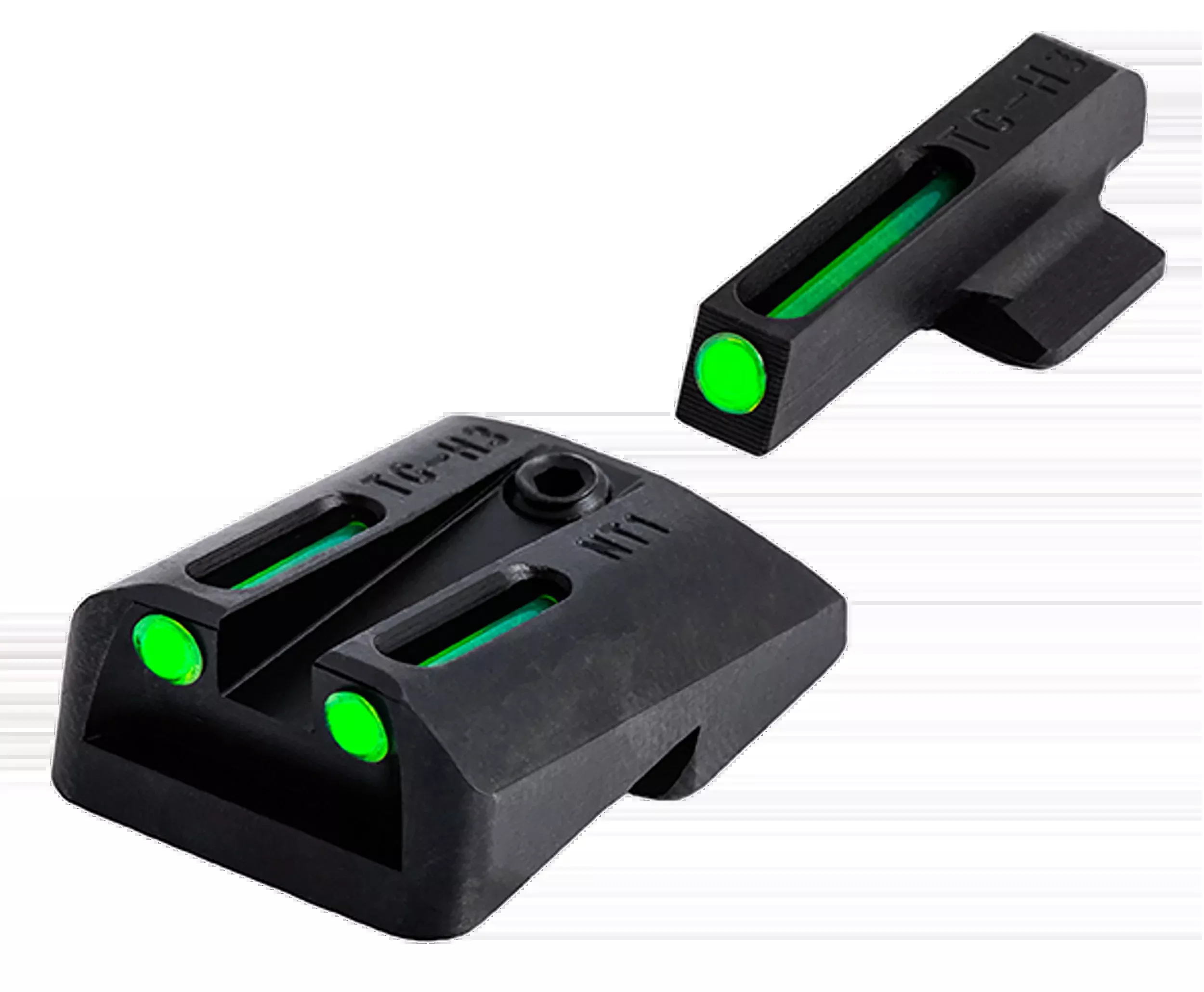 TruGlo Tritium Fiber Optic (TFO) Handgun Sight Set for 1911 Officer/Commander, Green - TG131NT4