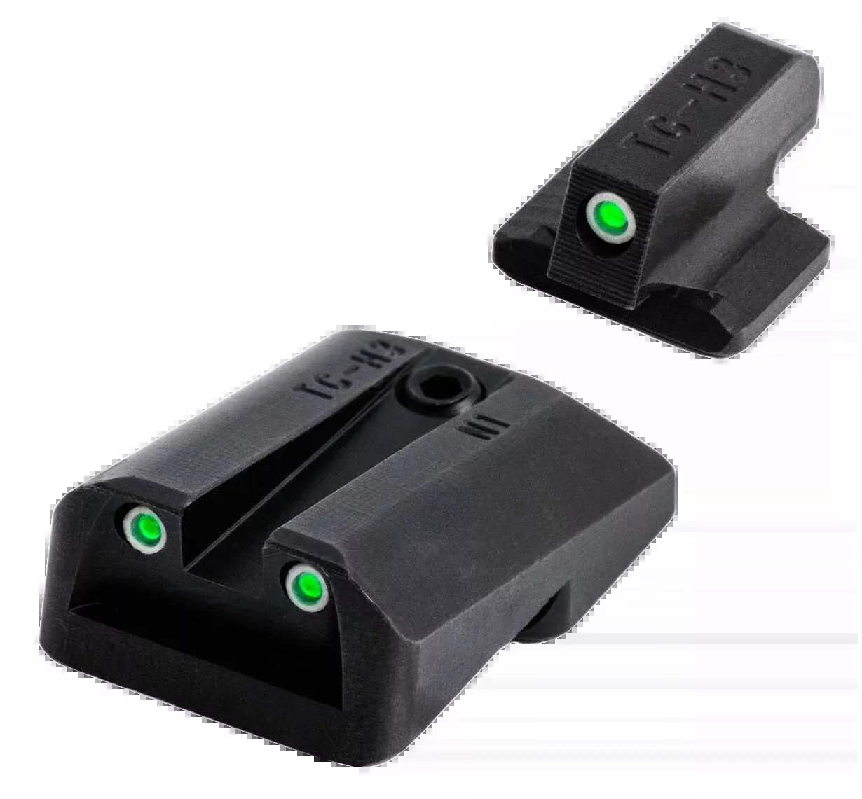 Truglo Tritium Night Sights for Glock 42/43/43X/48, Green Front & Rear, Black Nitride Frame TG231G1A