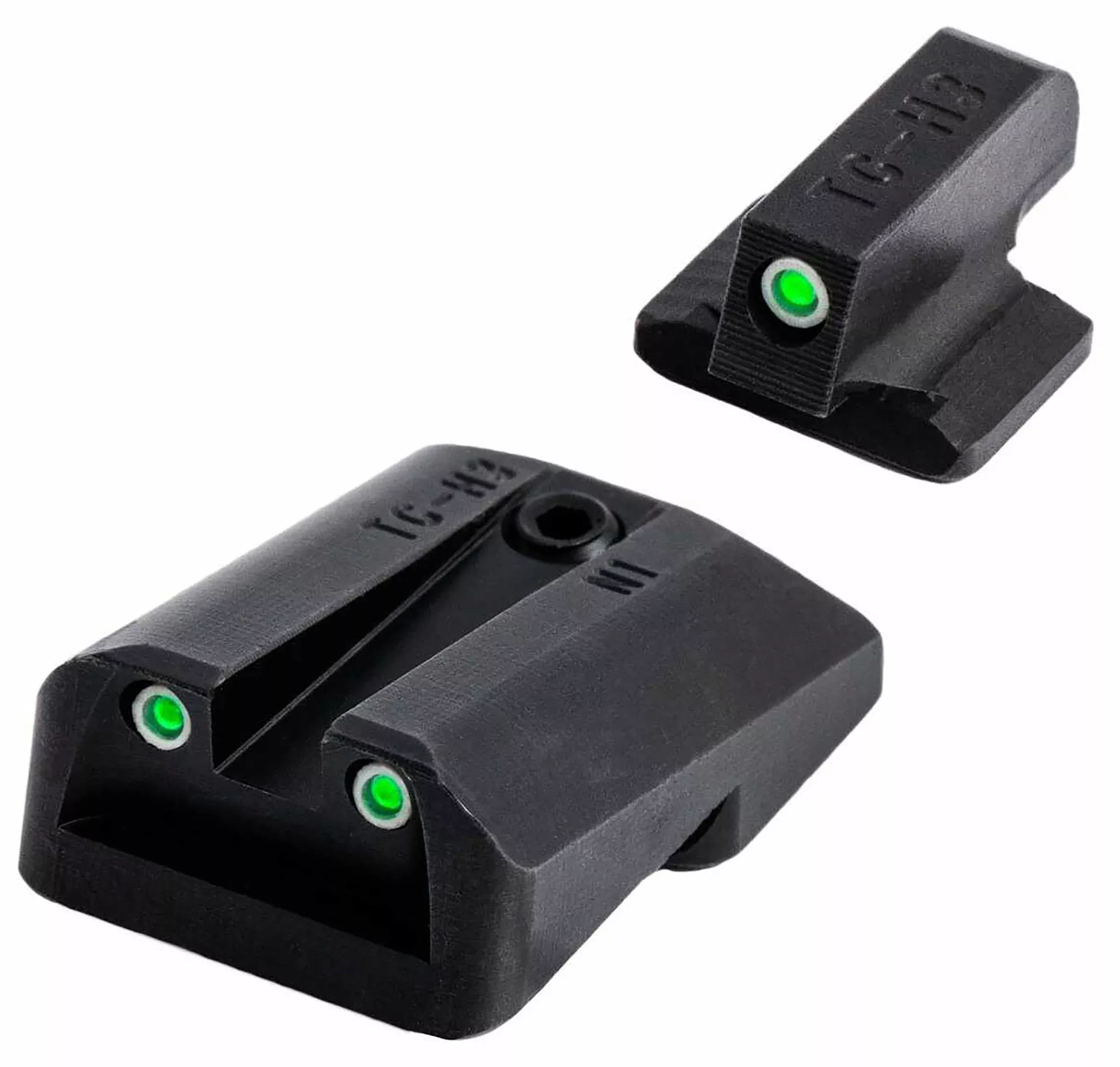 TruGlo Tritium Pro Night Sight Set for 1911 Novak LoMount .270/.450, Green/White – TG231N2W