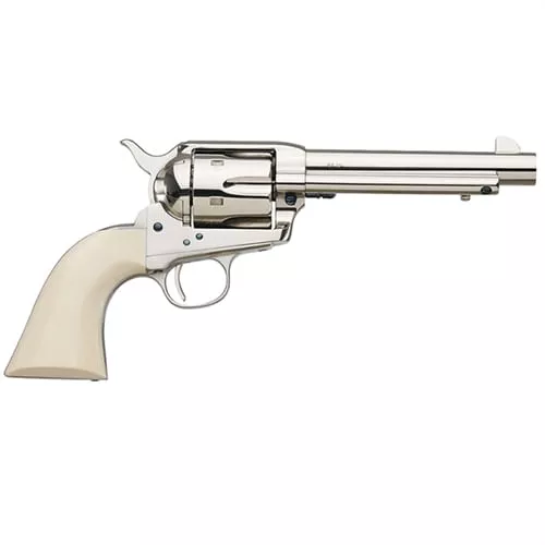 A. Uberti 1873 Cattleman Cody NM Nickel, Ivory Style Grip .45 Colt Single Action Revolver 4 3/4" Barrel 2