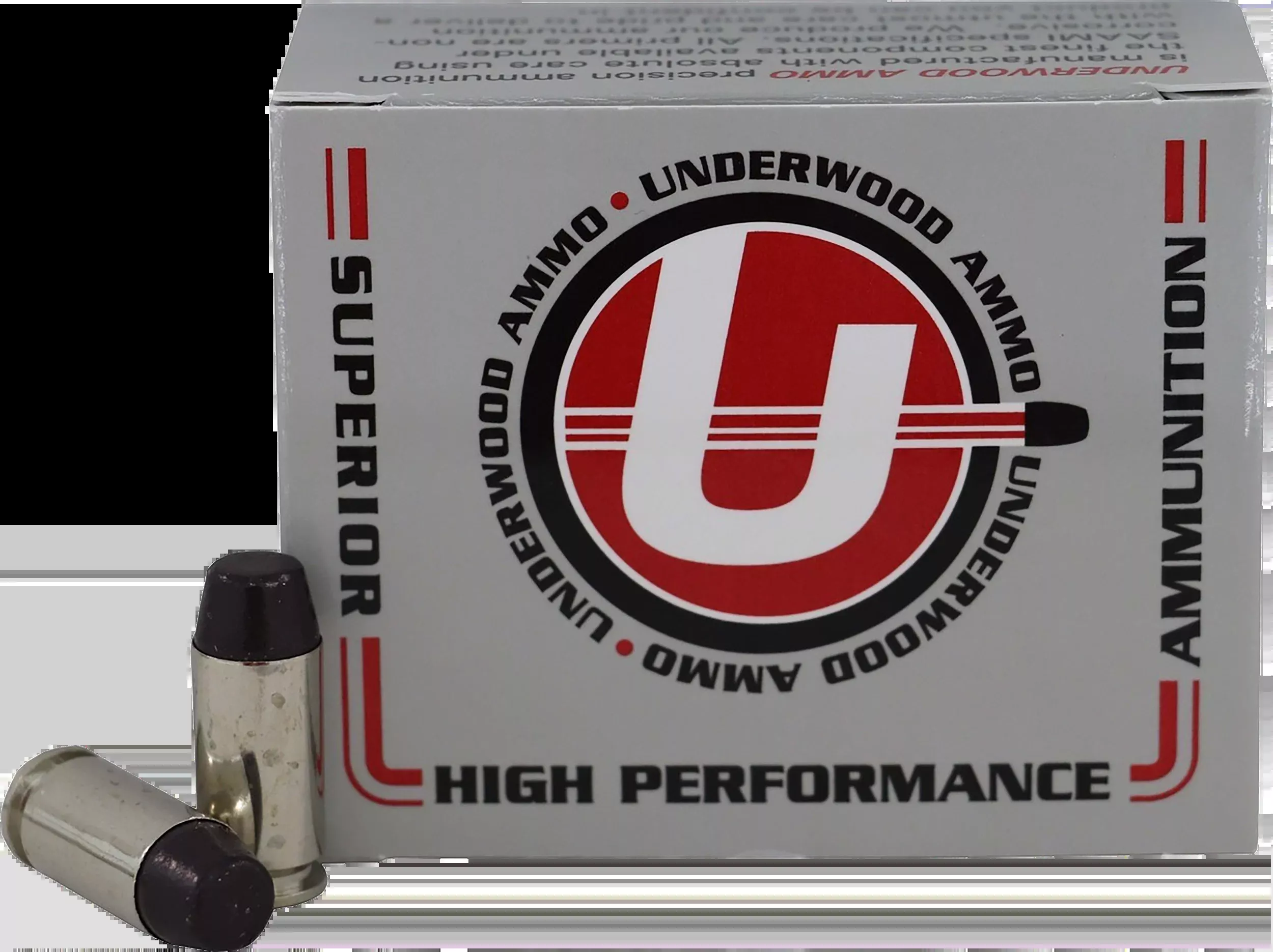 Underwood Ammo .40 S&W 200gr Black Cherry Coated Hard Cast Flat Nose Ammo, 20-Round Box 740