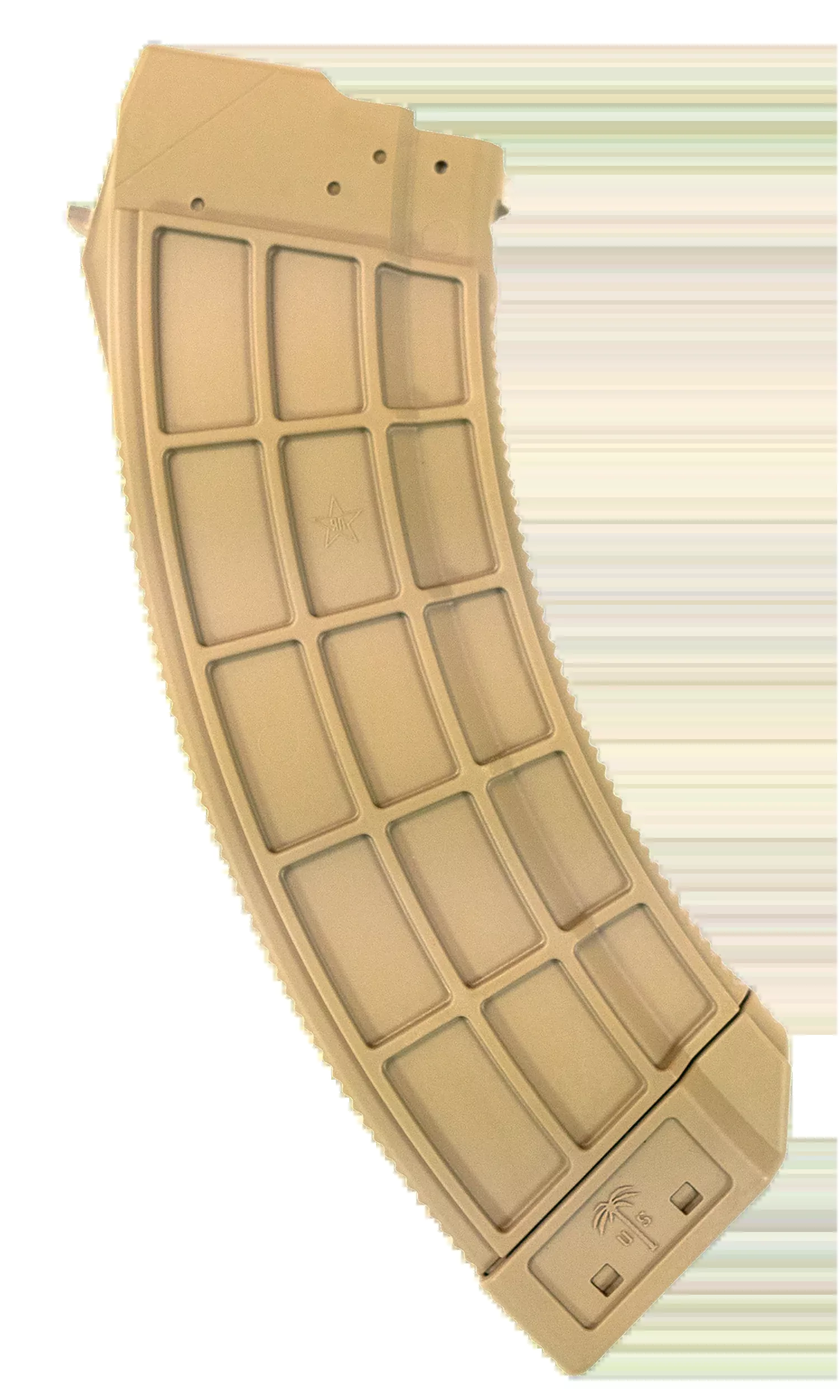 US Palm AK-47 7.62x39 30-Round Polymer Magazine, Flat Dark Earth, Steel Latch MA693A