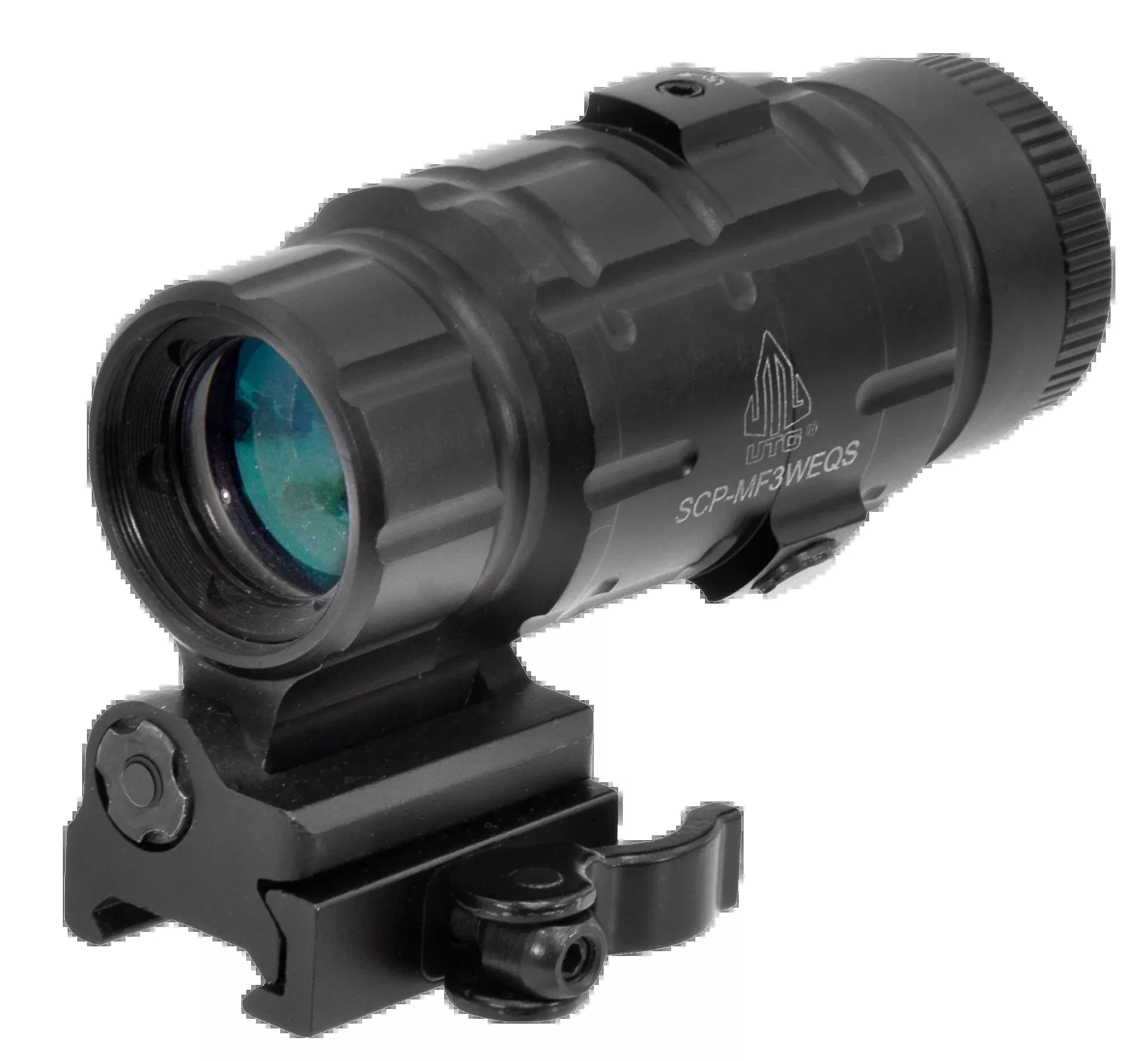 UTG 3x Magnifier with Flip-to-Side Quick-Detach Mount, Broadband Lens — SCPMF3WEQS