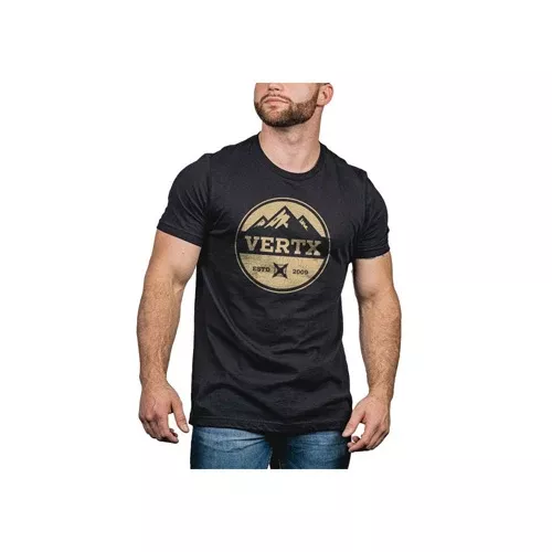 Vertx Tri-Peak Graphic T-Shirt, Dark Gray Small, Soft Cotton-Poly Blend VTXF1VTX9037NASMALL