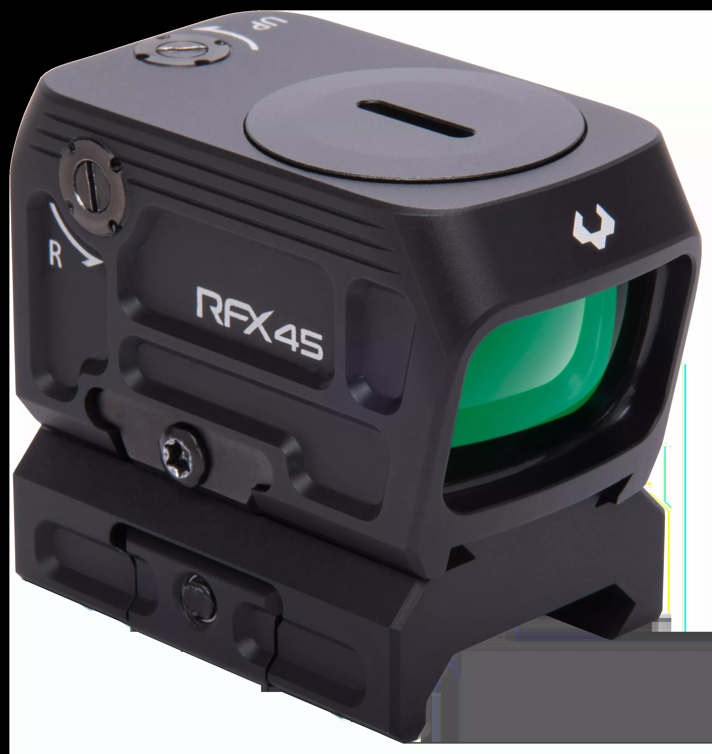 Viridian 9810059 RFX45Black Anodized 1 x 24 mm x 15.5 mm 5 MOA Green Dot ACRO/Picatinny Low Mount