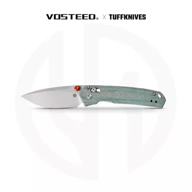 Vosteed Knives Mini Psyop Crossbar Lock Folding Knife - 2.69" Elmax Satin Drop Point Blade, Carbon Fiber Handles, Hard Case - A2303