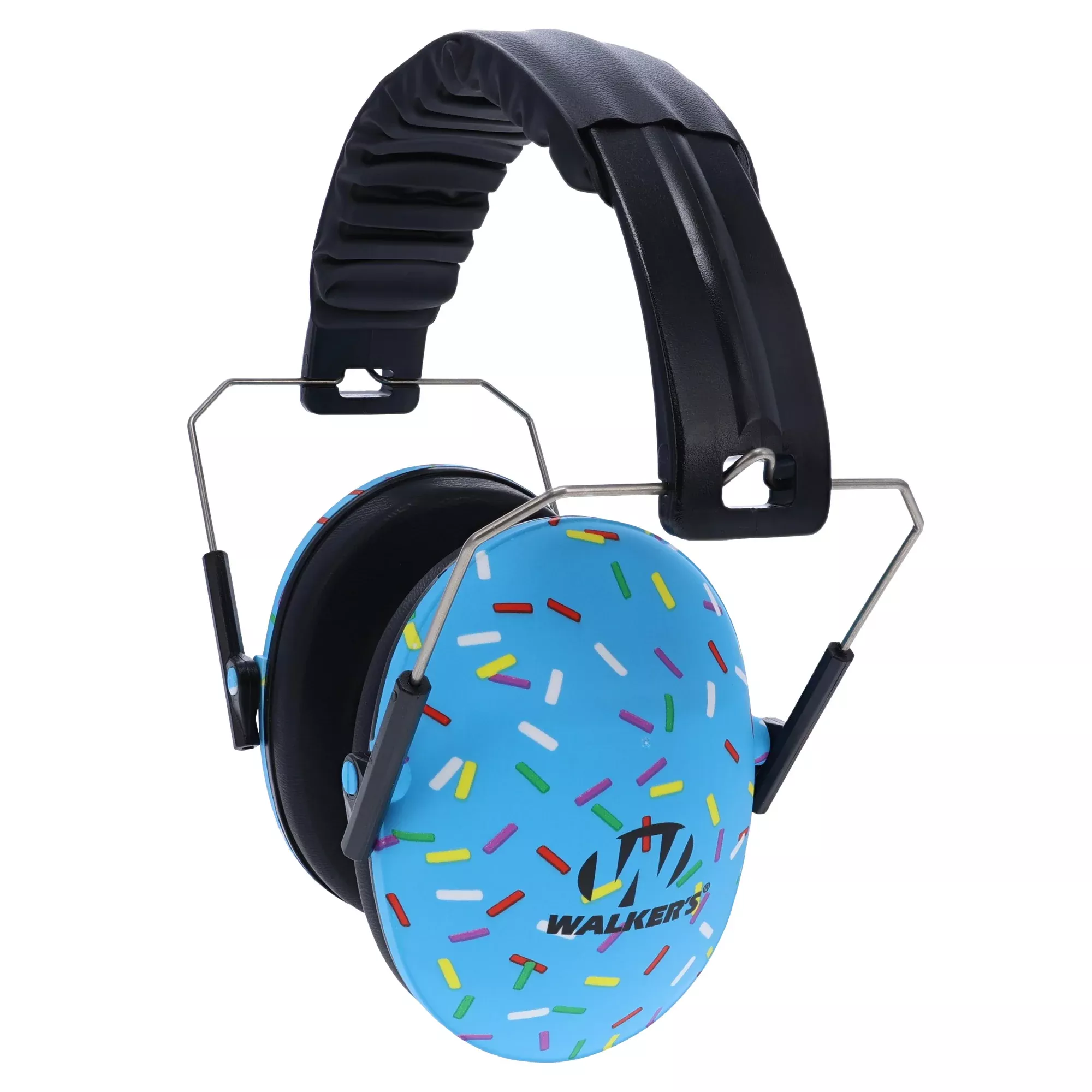Walker's Youth Folding Earmuff, Low-Profile, Padded Headband, 23 dB NRR Hearing Protection, GWP-FKDM-SPRNKBL