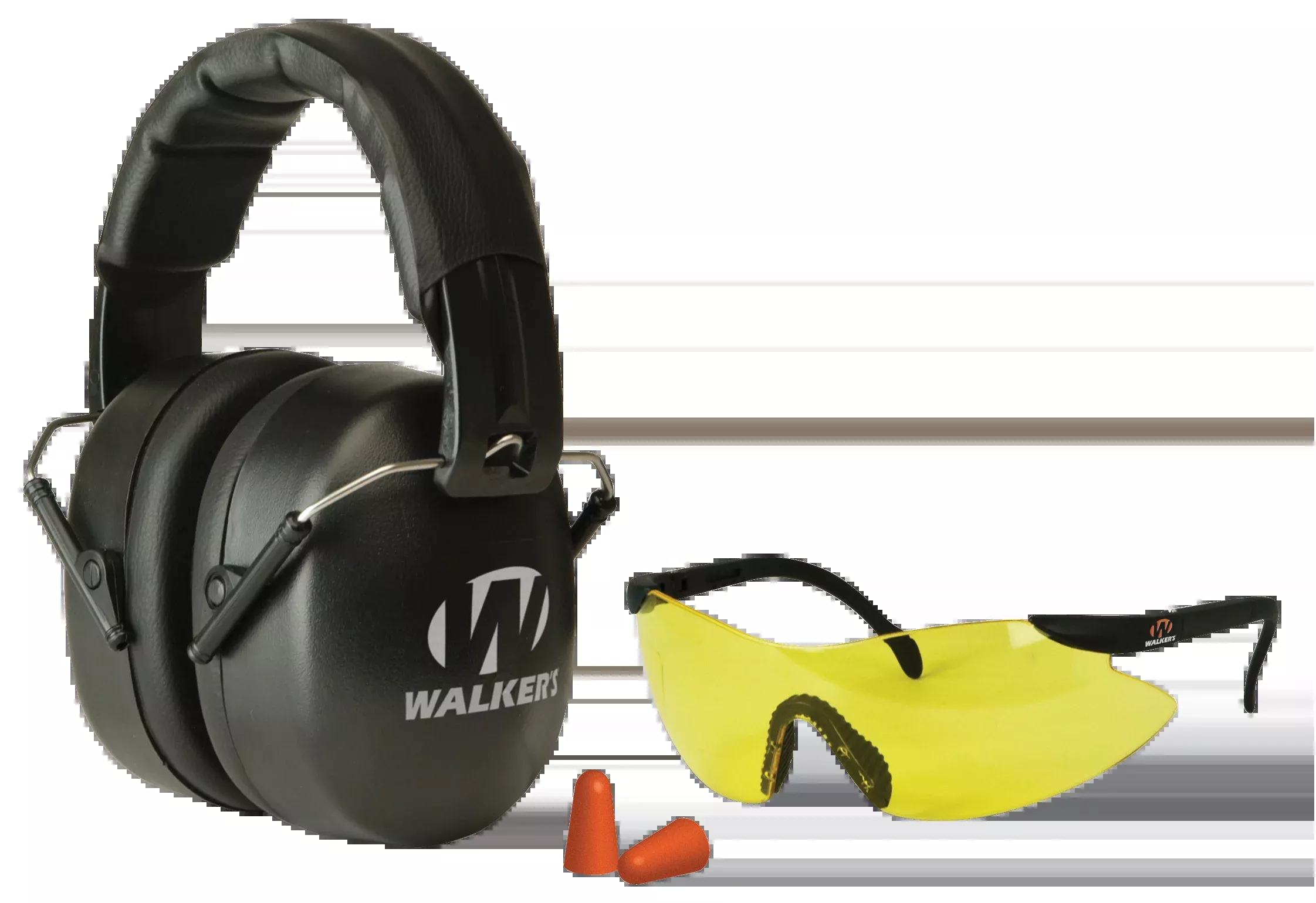 Walkers Game Ear EXT Range Safety Combo Kit with Muffs, Glasses & Ear Plugs - GWPFM3GFP