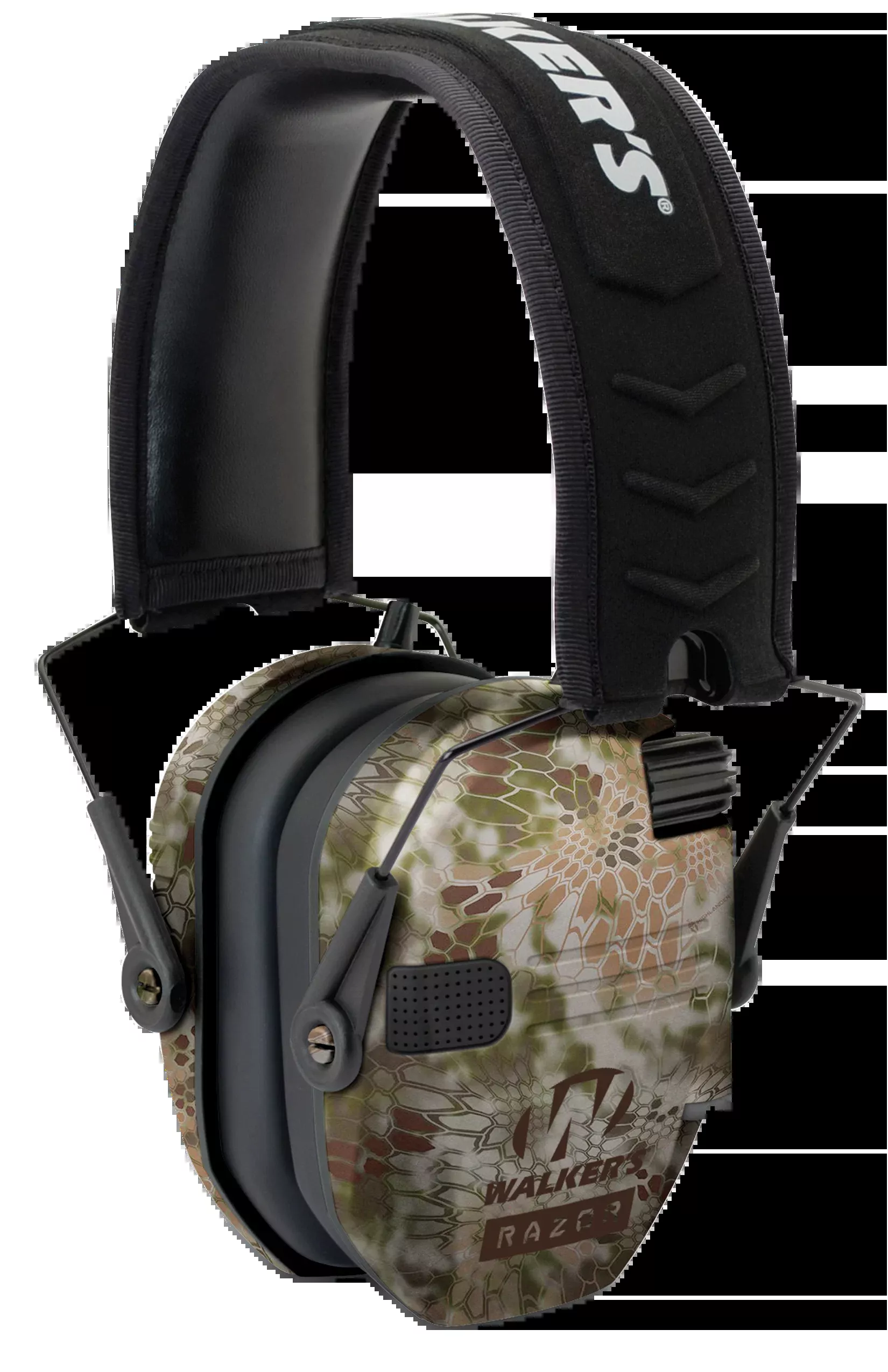 Walkers Game Ear Razor Slim Electronic Muff 23 dB Over the Head Kryptek Highlander/Black Polymer