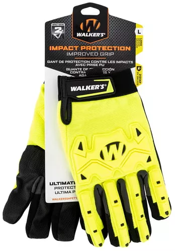 Walkers GWPSFHVFFPUIL2LG Impact ProtectionBlack/Yellow Synthetic Leather Large Hook & Loop Closure