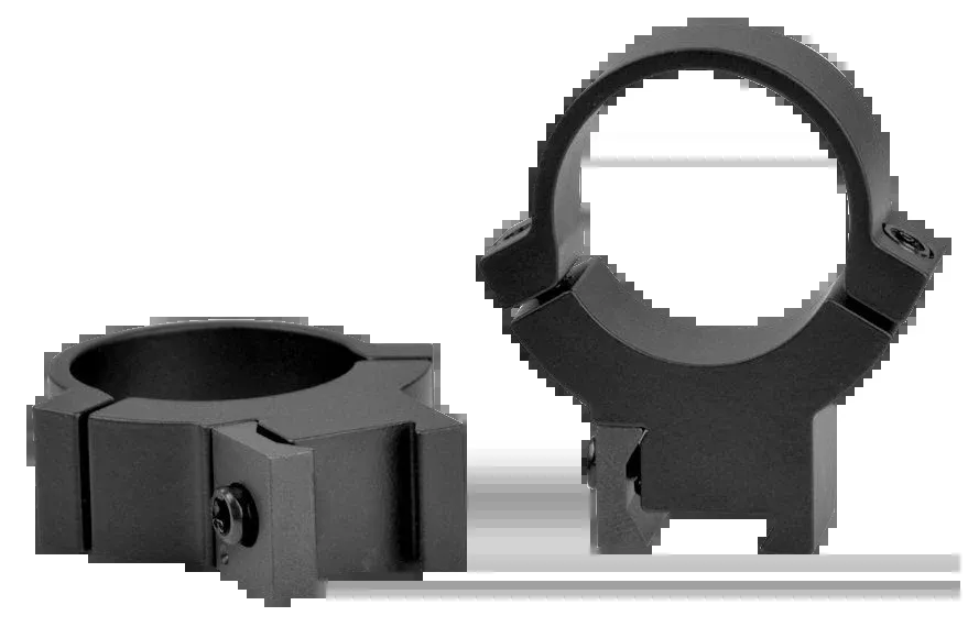 Warne Rimfire Scope Rings, 1 in Tube, High, Matte Black Steel, 3/8 in & 11mm Dovetail - 722M