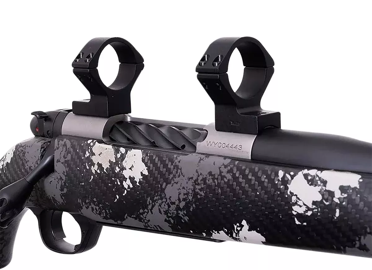 Weatherby TRBVLAS1 Scope Mount/Ring ComboMatte Black Alloy 1" Tube, Weatherby Mark V Medium Rings Standard 6-Lug Action