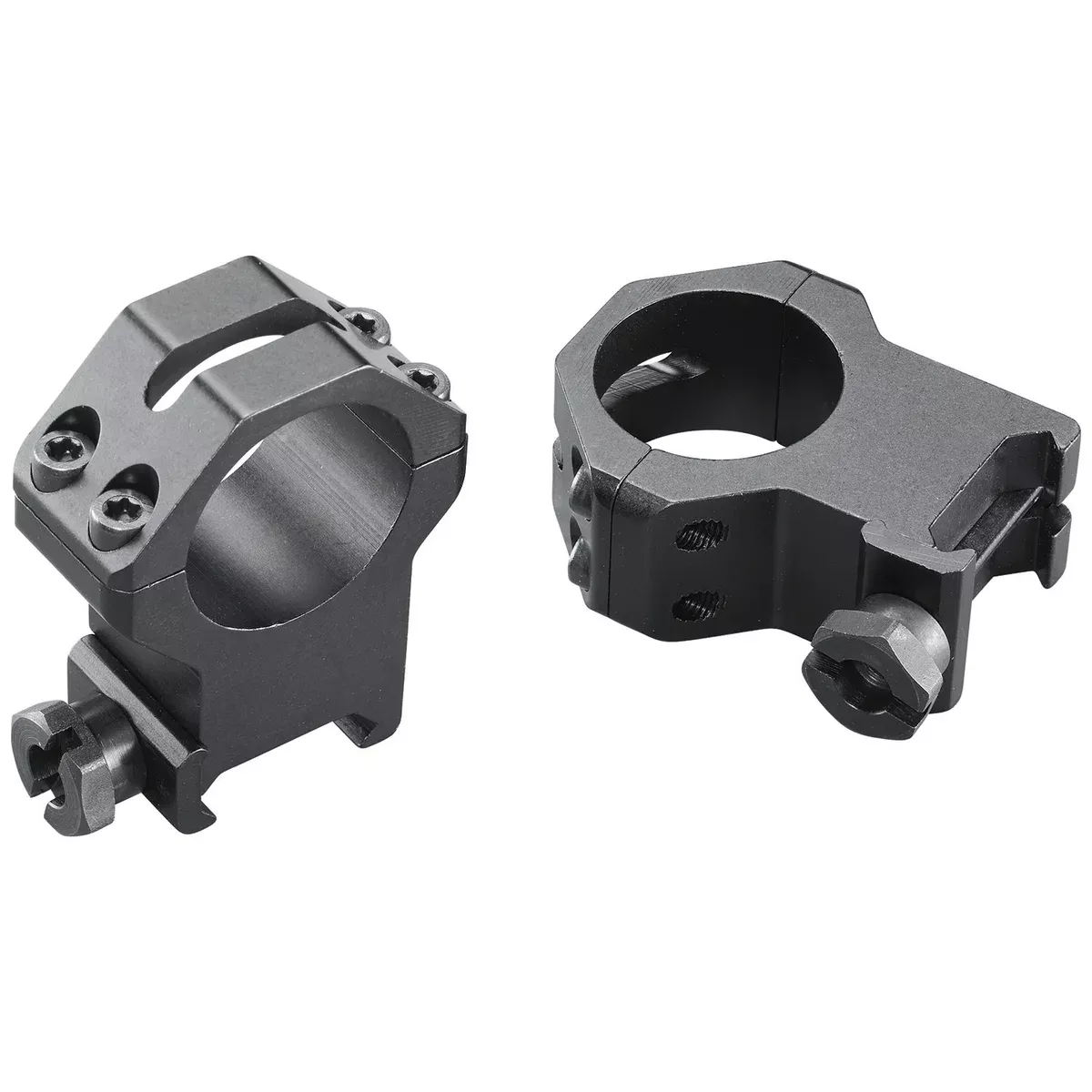 Weaver Mounts 48363 Four-Hole Skeleton RingsMatte Black Aluminum 1" Extra Extra High