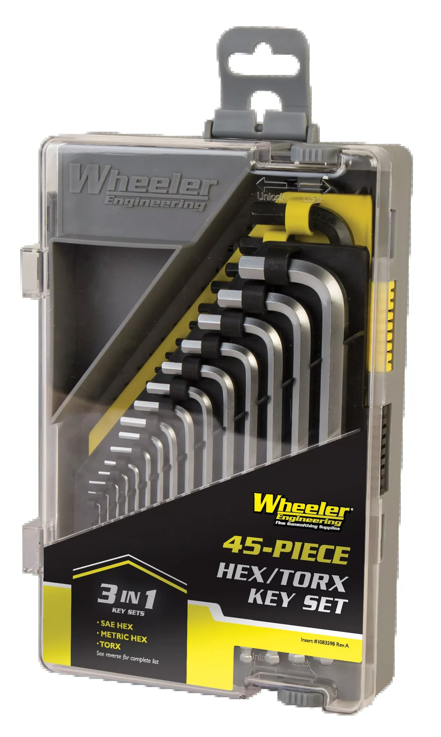 Wheeler 45-Piece SAE/Metric Hex and Torx Key Set with Hard Storage Case - 1081959