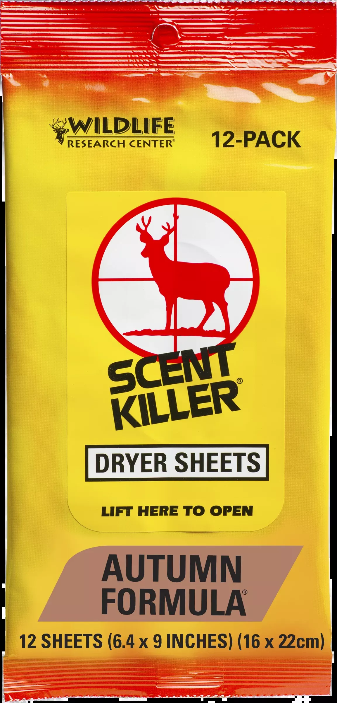 Wildlife Research Scent Killer Dryer Sheets, Autumn Formula Odor Eliminator, 12-Pack, 580