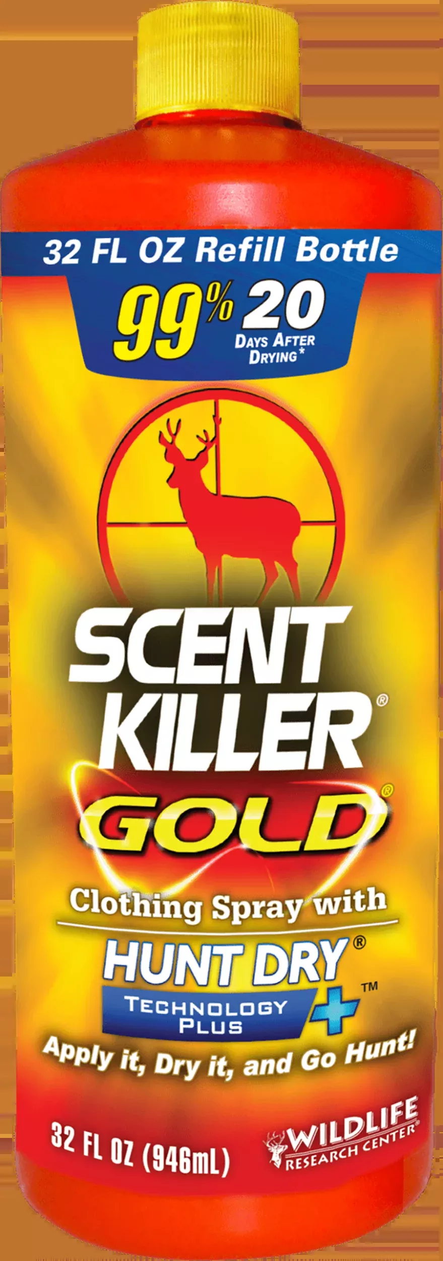 Wildlife Research Scent Killer Gold Spray Refill, Odorless 32 oz with Hunt Dry Technology Plus, 1261