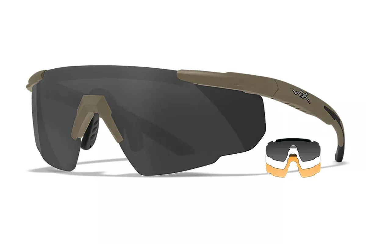 Wiley X 308T Saber AdvancedSmoke Gray/Clear/Light Rust Lens Polycarbonate Matte Tan Frame
