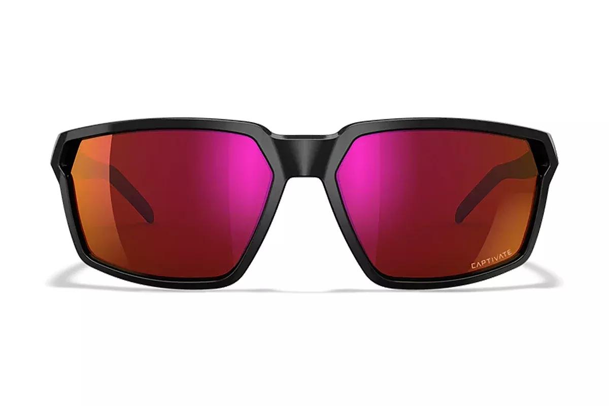 Wiley X AC6SRA06 SierraM/L Red Mirror Lens Polycarbonate Gloss Black Frame