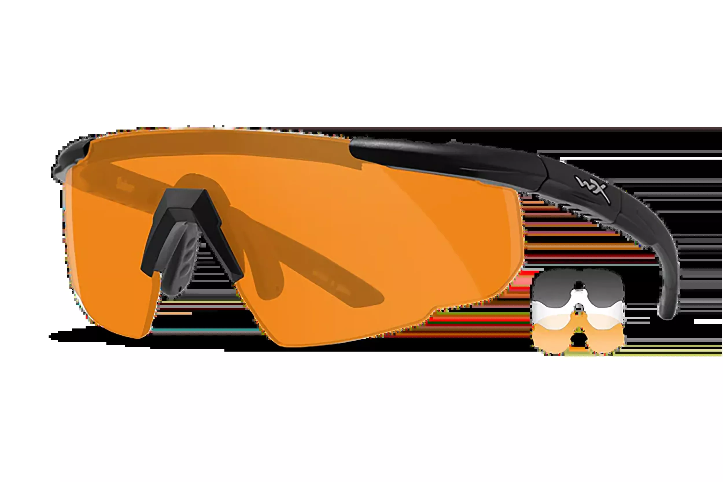 Wiley X Saber Advanced Safety Glasses, Matte Black Frame, Smoke Gray/Clear/Light Rust Lenses 308