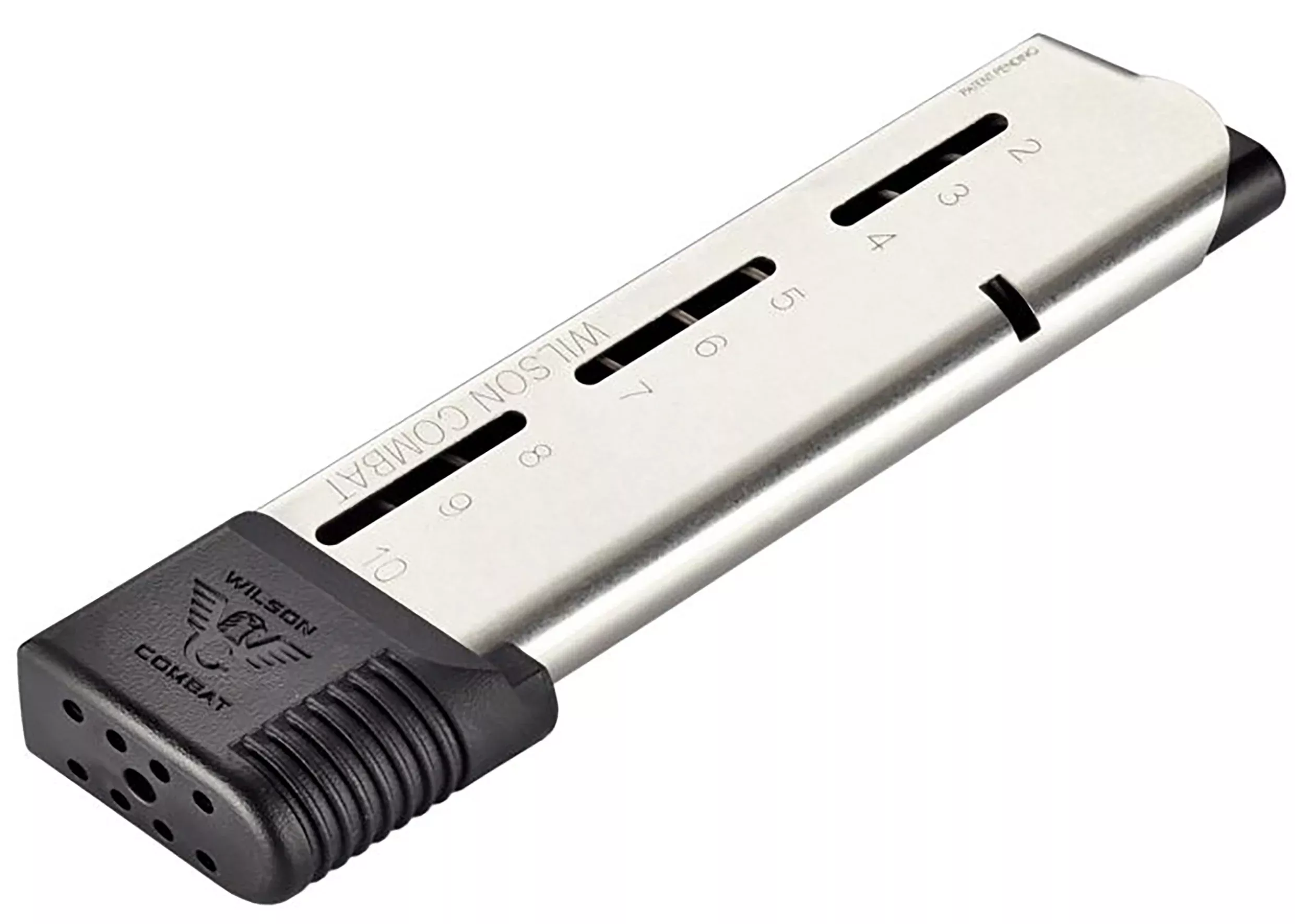 Wilson Combat Elite Tactical 1911 .45 ACP 10-Round Magazine, Stainless Steel, Extended Base Pad 50045FS10