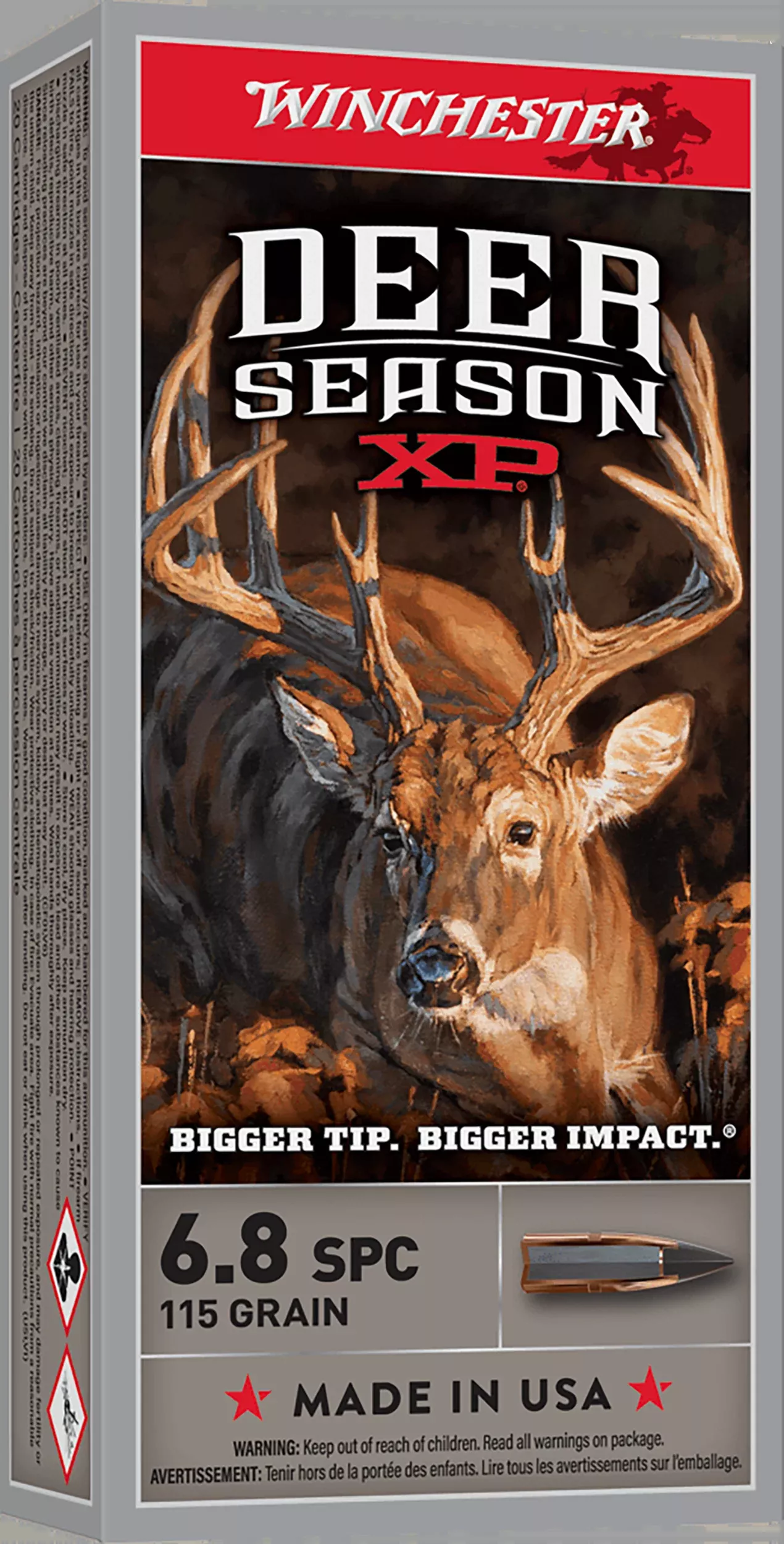Winchester Ammo Deer Season XP 6.8 SPC 115gr Extreme Point Rifle Ammo, 20rd Box X68SPCDS