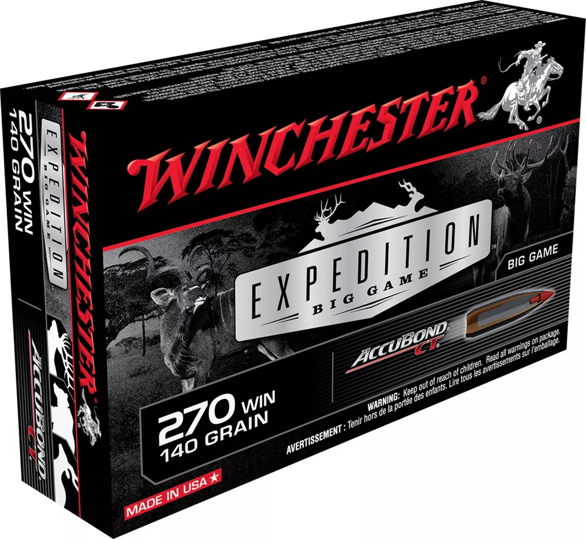 Winchester Ammo S270CT Expedition Big Game270 Win 140 gr Winchester AccuBond CT 20 Per Box/10 Cs
