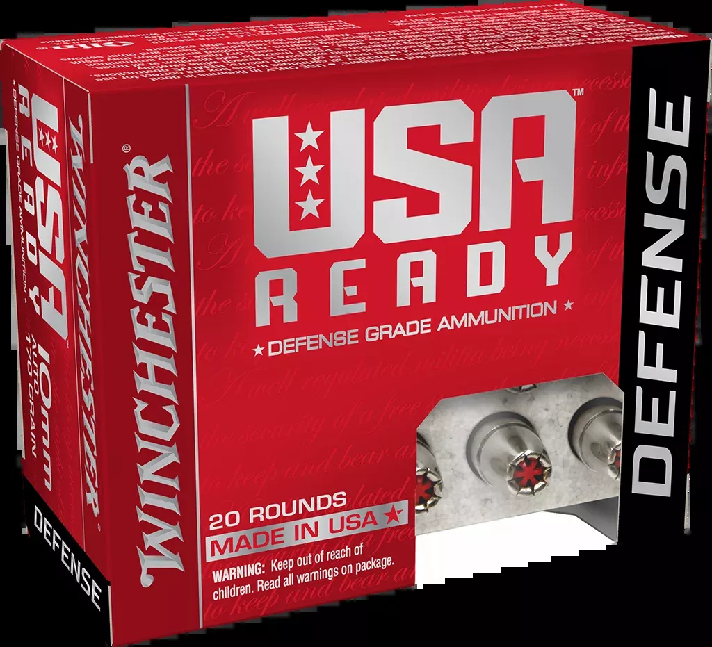 Winchester Ammo USA Ready 10mm Auto 170gr Hex-Vent Hollow Point Handgun Ammunition RED10HP