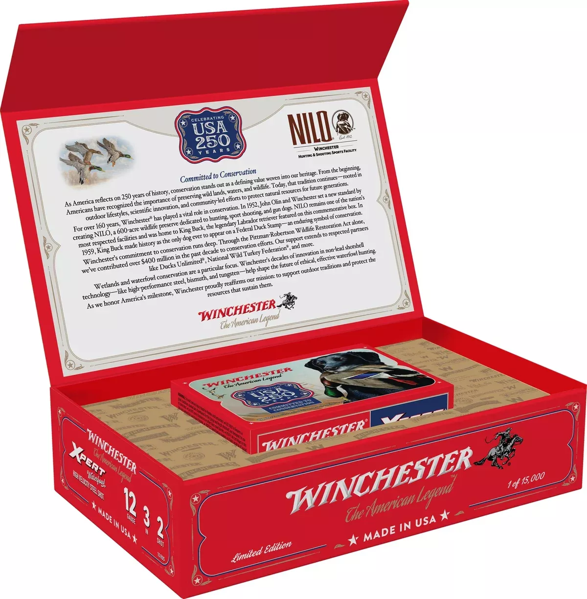 Winchester Ammo WEX12250 USA 250th Commemorative Box Series 12Gauge 3" 1 1/8oz 2Shot 10 Per Box/6 Case