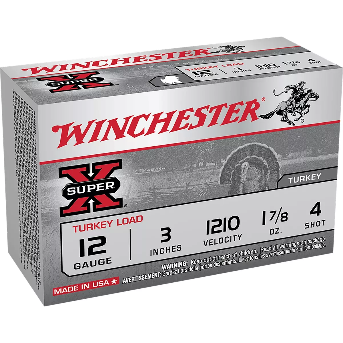 Winchester Ammo X123MT4 Super X Magnum Turkey 12 Gauge 3" 1 7/8 oz Copper Plated 4 Shot 10 Per Box