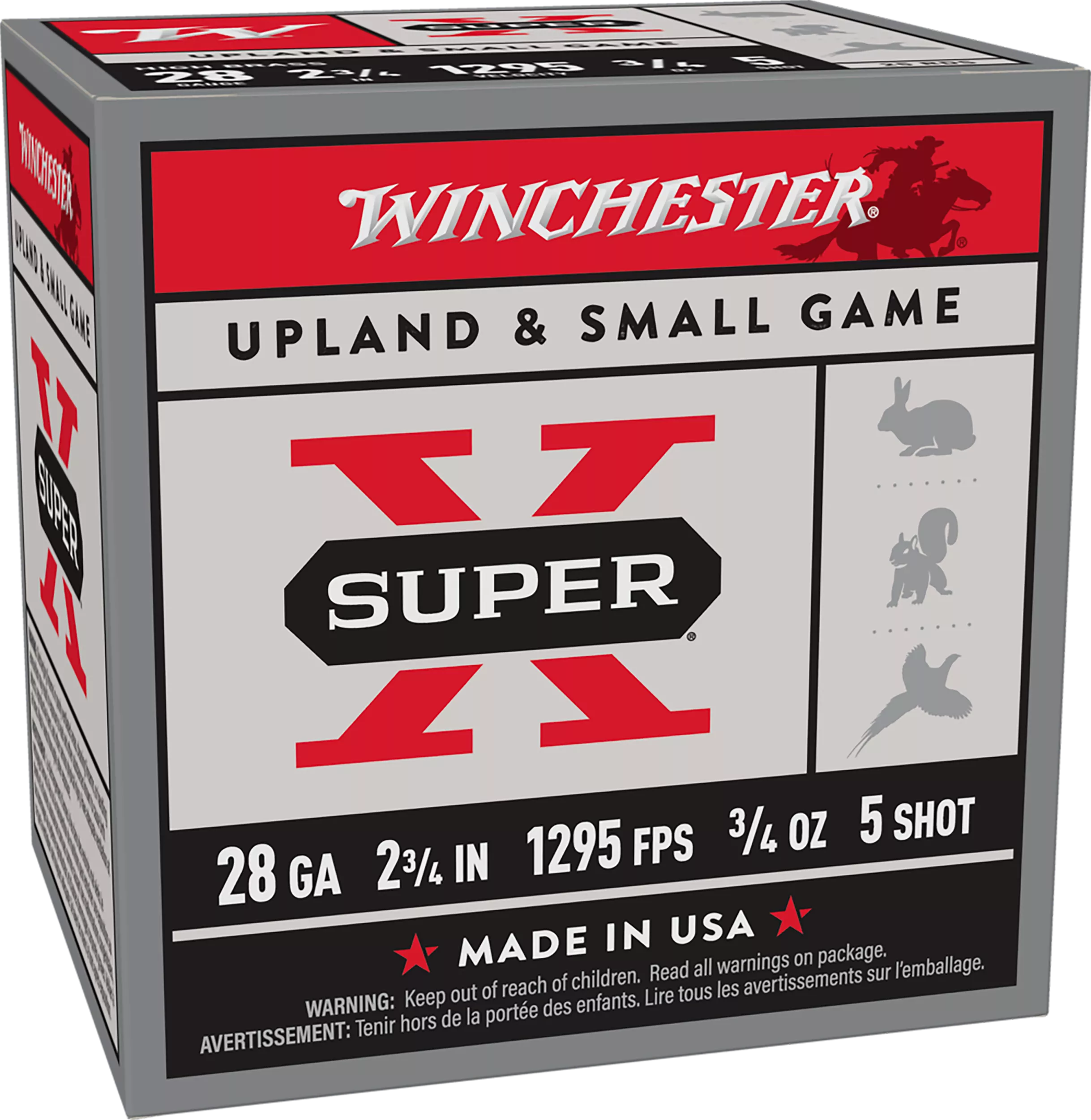Winchester Ammo X285 Super X Heavy Game Load High Brass 28Gauge 2.75" 3/4oz 5Shot 25 Per Box/10 Case