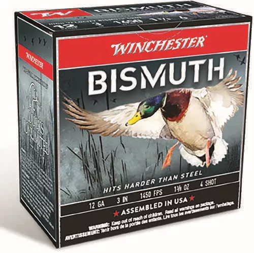 Winchester Ammunition Bismuth 12 Gauge 3" #4 1 3/8 Oz Shotshell 25 Round Box Swb1234