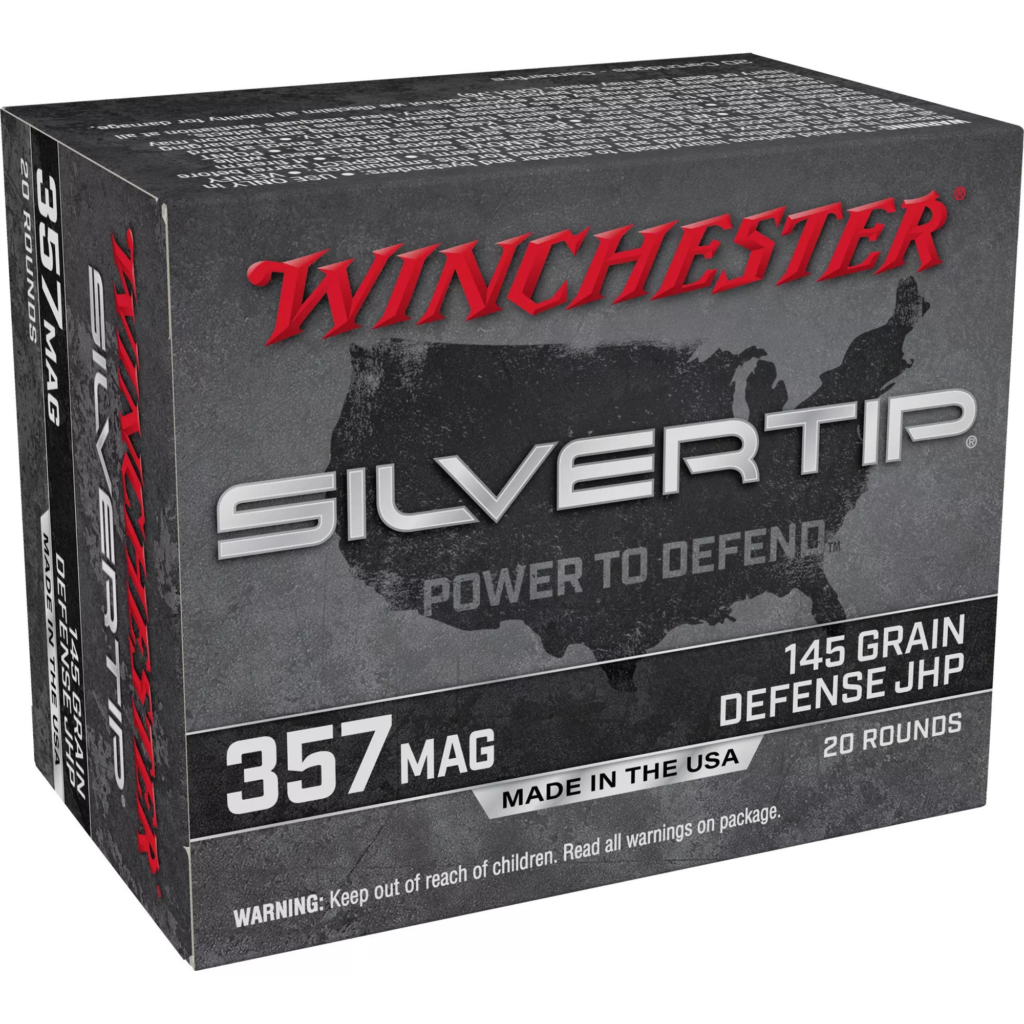 Winchester Ammunition Silvertip .357 Magnum 145gr Jacketed Hollow Point, 20-Round Box W357ST
