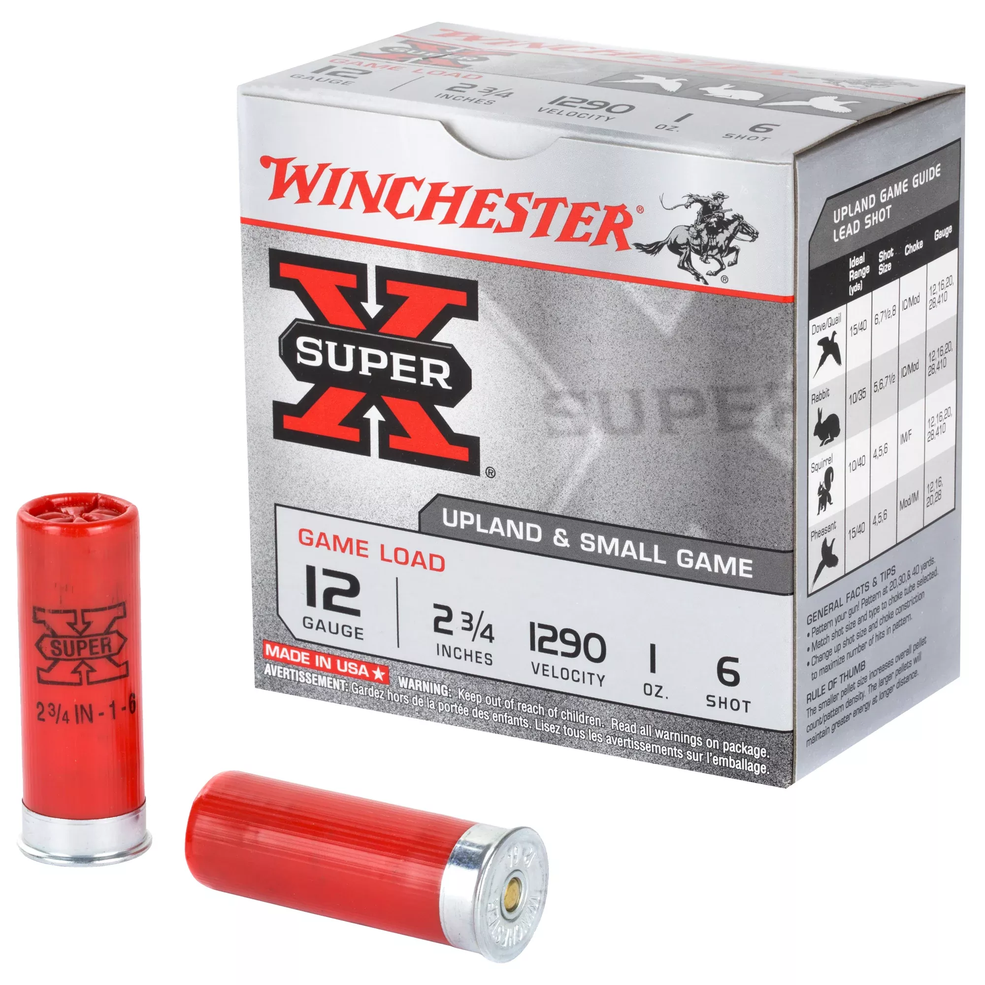 Winchester Ammunition Super-X Game Load 12 Gauge 2-3/4in #6 Lead Shot 1 oz 25rd XU126