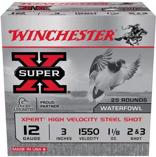 Winchester Ammunition Super-X XPERT HV 12 Gauge 3" #2 Shot 1 1/8 oz Steel Shot 25 Round Box WEX12323