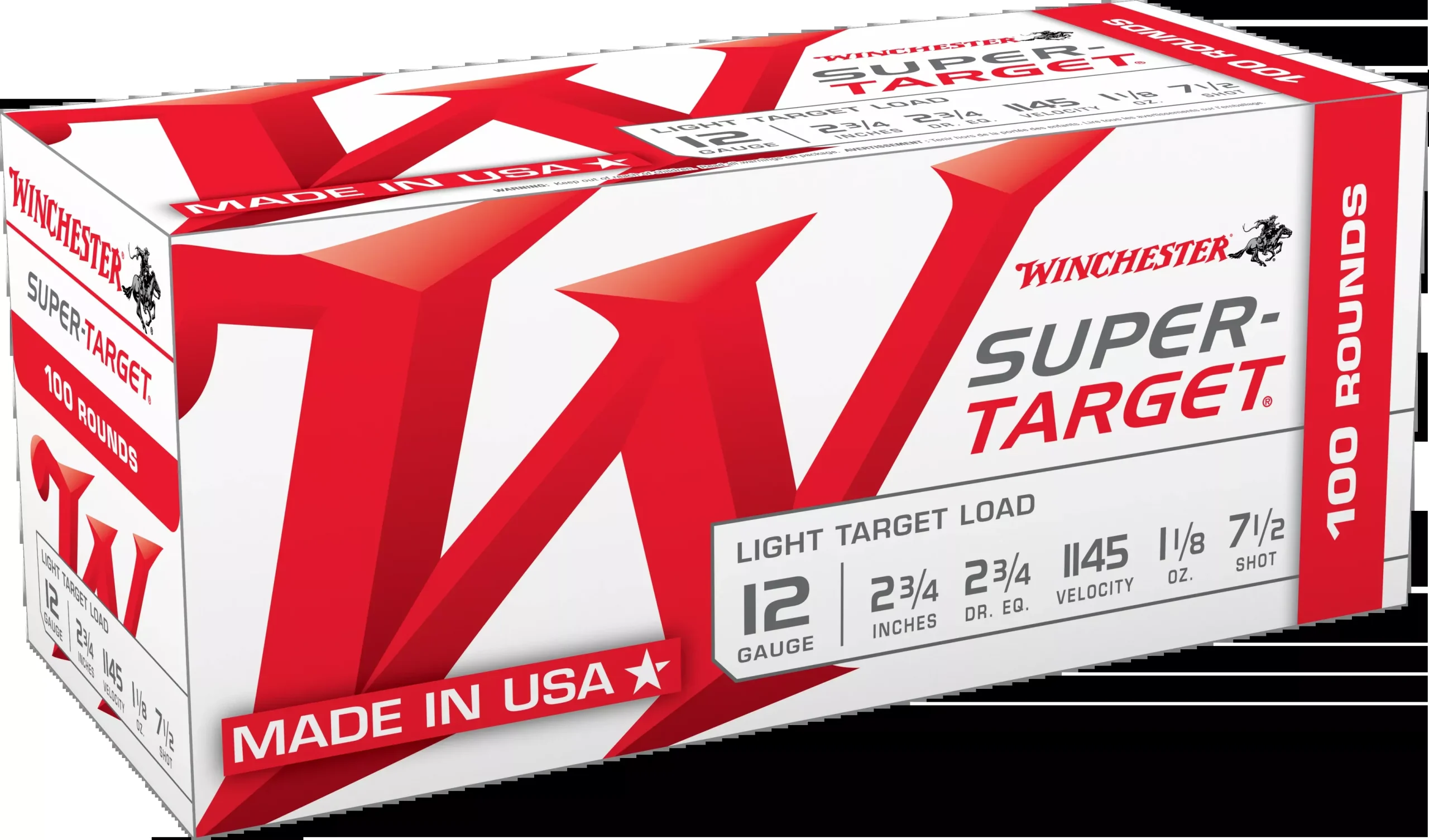 Winchester Super-Target Light Target Load 12 Gauge 2.75" #7.5 1-1/8oz 100rd Value Pack TRGT127VP