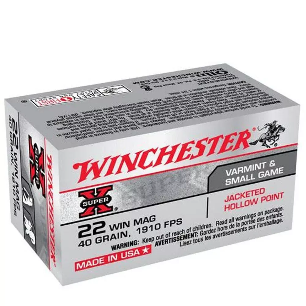 Winchester Super-X .22 WMR 40 Grain Jacketed Hollow Point 50rd box – Ammo