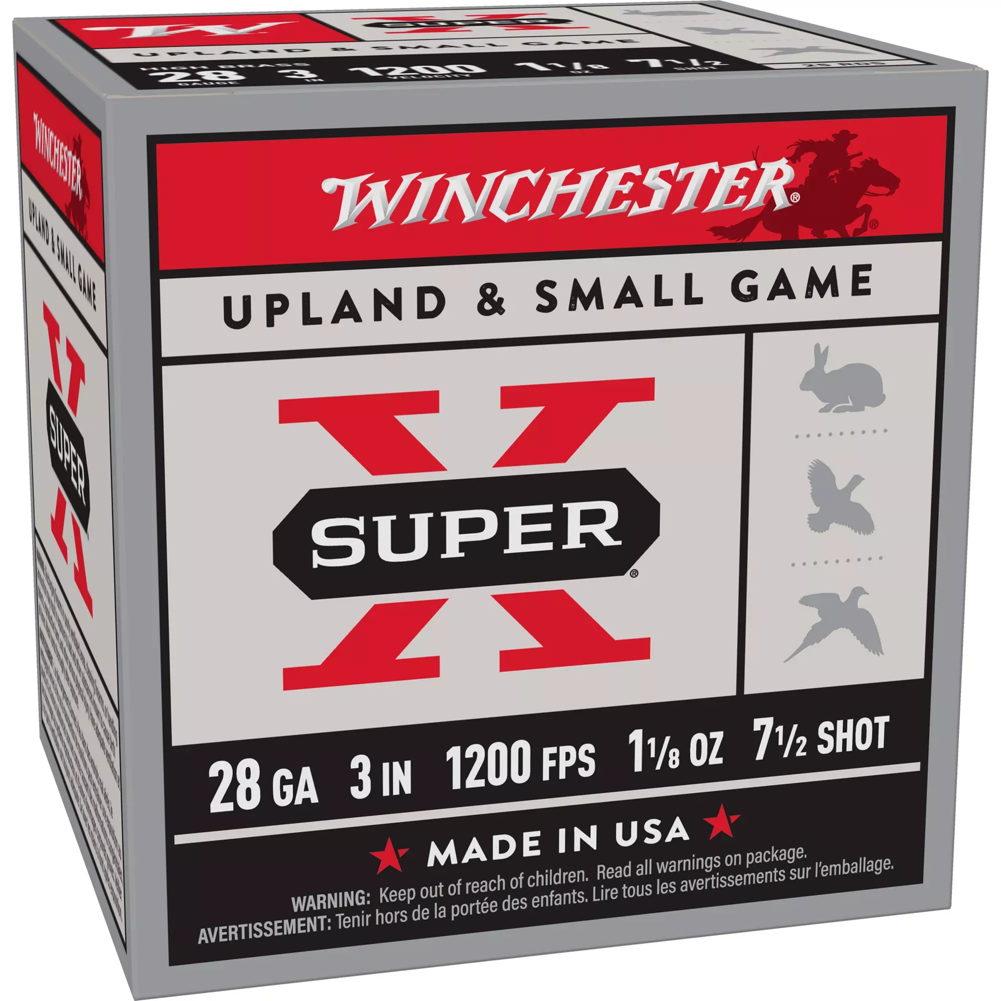 Winchester Super-X 28 Gauge 3 in #7.5 Shot 1-1/8 oz Upland Shotshells 25rd X2837