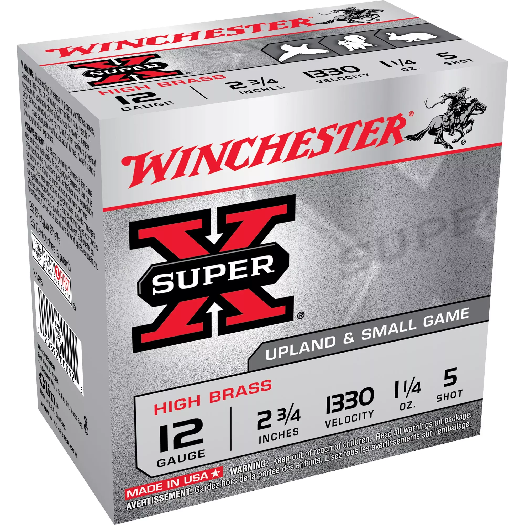 Winchester Super-X High Brass 12 Gauge 2-3/4in #5 Lead Game Load 1-1/4oz 1330 FPS X125