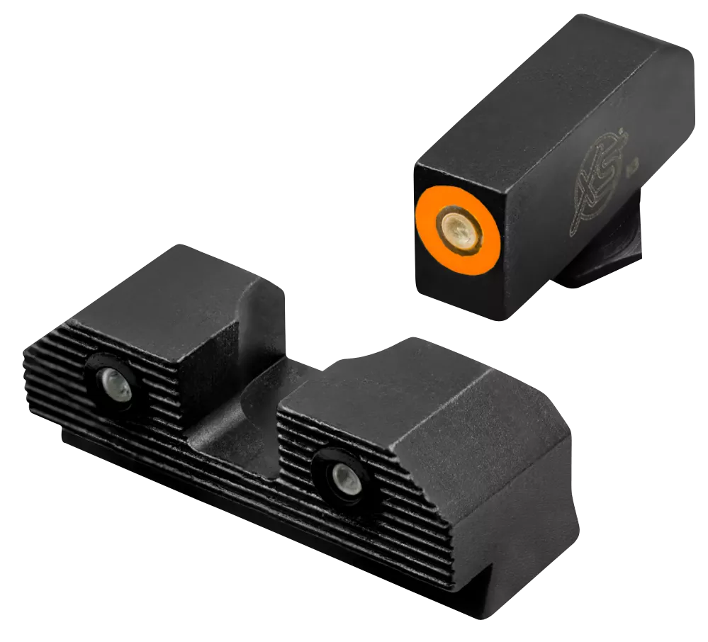 XS Sights GLR201P6N R3D 2.0 Night Sights fits GlockBlack | Green Tritium Orange Outline Front Sight Green TritiumRear Sight