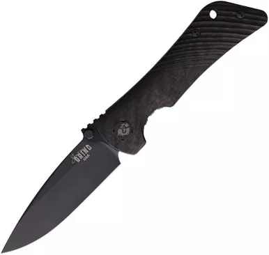 Zac Brown's Southern Grind Spider Monkey Folding Knife - 3.25" CPM-MagnaCut Black Drop Point Blade, Carbon Fiber Handles - SG06130008