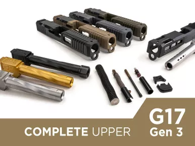 Zaffiri Precision ZPS.3 Glock 17 Gen 3 Optics Ready Complete Slide - RMR Footprint, Lightening Cuts, Armor Black Cerakote, Includes Completed Slide, Barrel, Recoil Assembly, and HD Fiber Sights