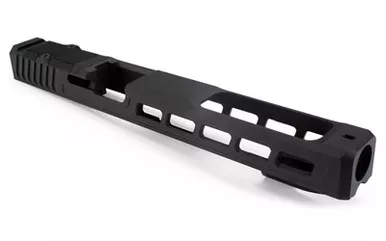 Zaffiri Precision ZPS.3 Glock 17L Gen 3 Optics Ready Stripped Slide - RMR Footprint, Lightening Cuts, Armor Black Cerakote, For Glock 17 Long Gen 3, Includes Black Anodized Optics Plate Cover and Screws