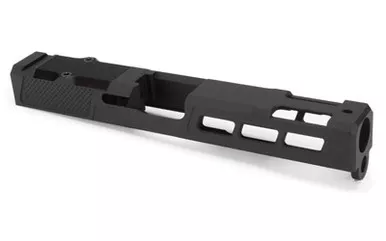 Zaffiri Precision ZPS.P Glock 17 Gen 3 Optics Ready Stripped Ported Slide - RMR Footprint, Lightening Cuts, Armor Black Cerakote, For Glock 17 Gen 3, Includes Black Anodized Optics Plate Cover and Screws